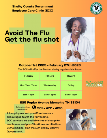 Pre-65 Retirees - Shelby County Government  Flu Shot Flyer